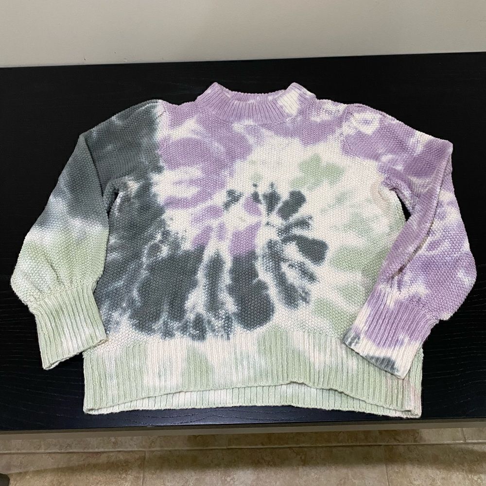 Madewell Tie-Dye Puff-Sleeve Sweater